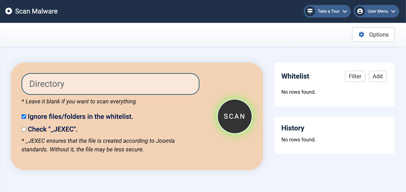 scan malware layout